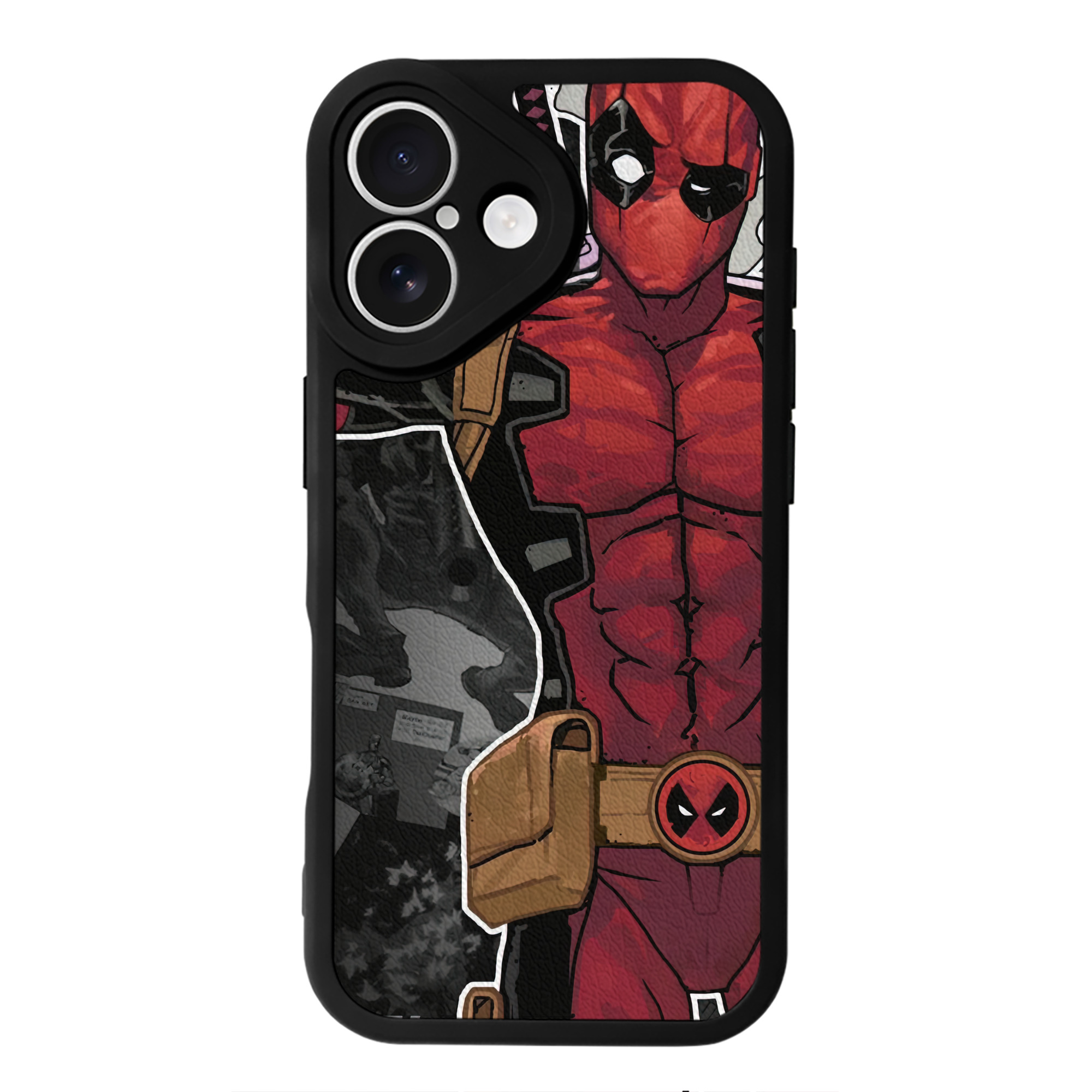 （画像用） Deadpool デッドプール 【iPhone 16シリーズ対応】シリコンスマホケース（レザー調） 材質：シリコン